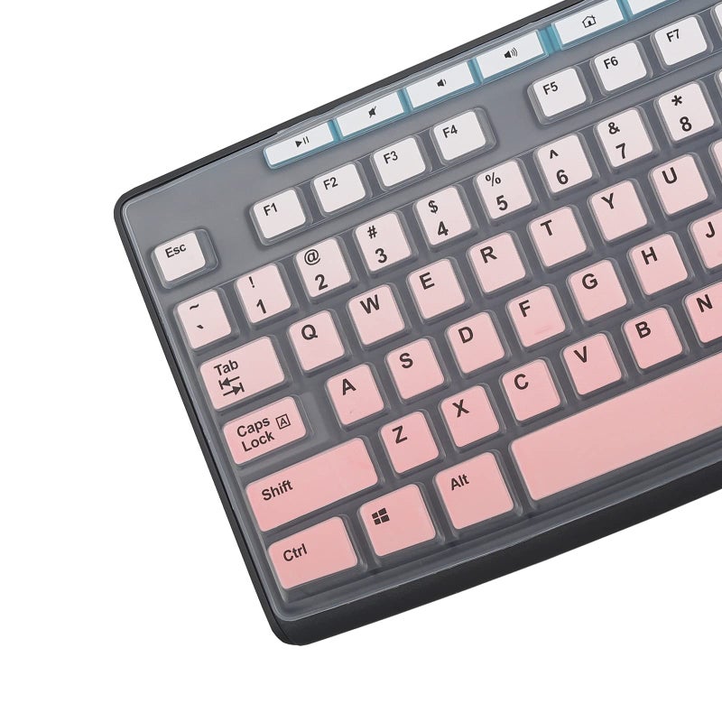 MUBUY-GOL MUBUY Keyboard Cover Skin Protector Fit Logitech MK295 MK275 MK270 Wireless Keyboard, Logitech K200 K260 K270 MK200 MK260 Keyboard (NOT Fit Other Model Keyboards)-GradualPink - Image 2